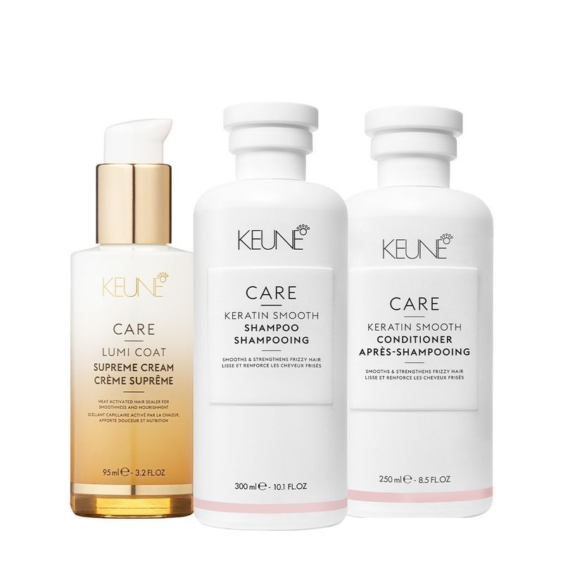 Kit Keune Care Keratin Smooth Shampoo Condicionador e Lumi Coat Supreme Cream (3 produtos)