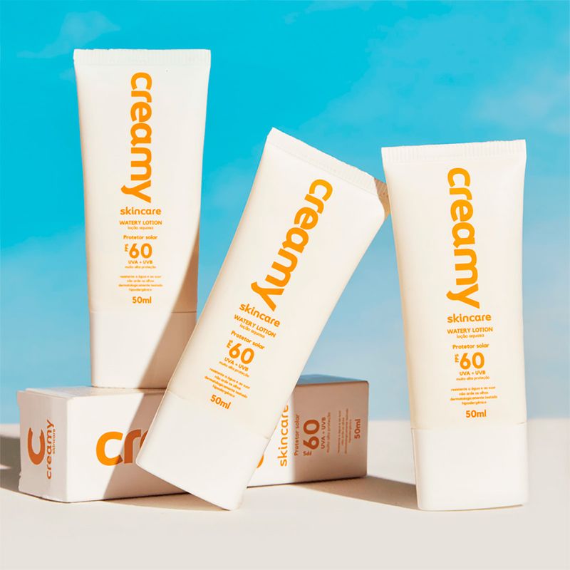 Kit Creamy Skincare Limpador Glicerinado Protetor Solar Retinal (4 produtos)