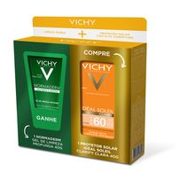 Kit Vichy Protetor Solar Idéal Soleil Clarify Cor Clara Fps60 40g + Gel De Limpeza Profunda Normaderm 40g