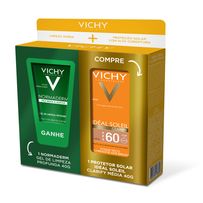 Kit Vichy Protetor Solar Idéal Soleil Clarify Cor Média Fps60 40g + Gel De Limpeza Profunda Normaderm 40g