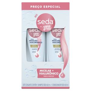 Kit Seda Shampoo By Niina Secrets Hidra Micelar + Hialurônico 325ml + Condicionador By Niina Secrets Hidra Micelar + Hialurônico 325ml