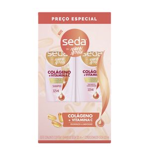 Kit Seda Shampoo By Niina Secrets Colágeno + Vitamina C 325ml + Condicionador By Niina Secrets Colágeno + Vitamina C 325ml