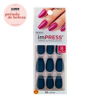 Unhas Autocolantes Impress Kiss Ny Bailarina Média Sapphire 24 Unidades