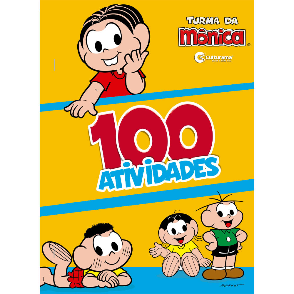 Livro Infantil 100 Atividades Turma da Mônica 48 Páginas