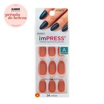 Unhas Autocolantes Impress Kiss Ny Amendoada Média Cintrine 24 Unidades