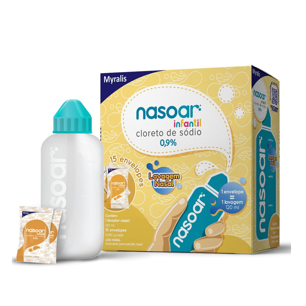 Nasoar Infantil 1,08g 15 Envelopes + 1 Lavandor Nasal