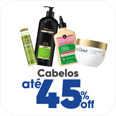 Cuidados com os cabelos com até 45% Off