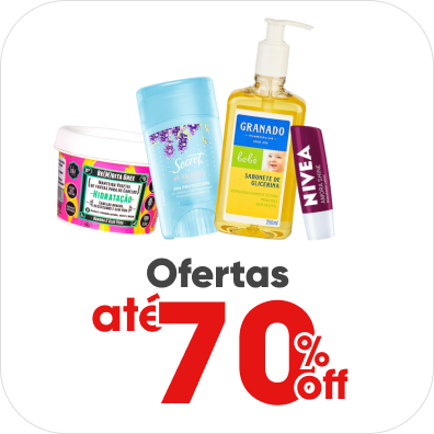 Ofertas com até 70% Off.