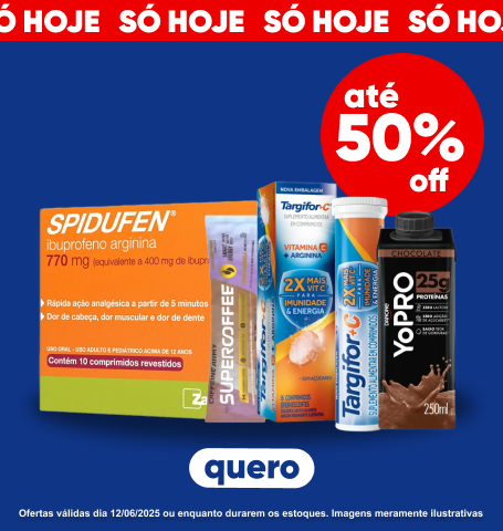 Só hoje! Produtos com até 50% Off.
