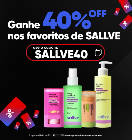 40% Off em produtos Sallve selecionados