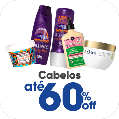 Cuidados com os cabelos com até 60% Off