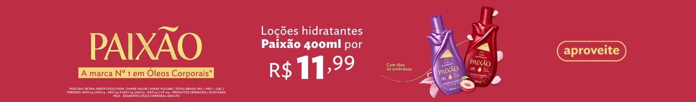 Hidratantes Paixão com desconto. Aproveite!