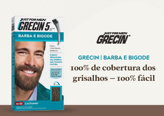 Grecin 5 Barba e Bigode, fácil aplicação e resultado em 5 minutos!