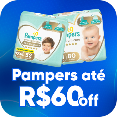 Pampers com até R$60,00 OFF