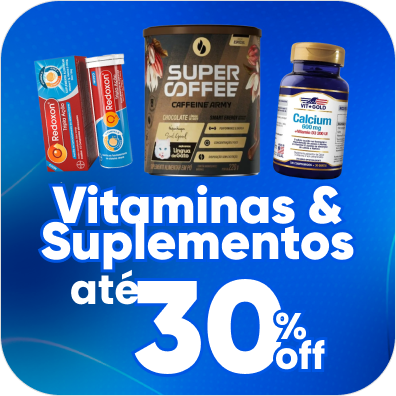 Vitaminas e Suplementos com até 50% OFF.