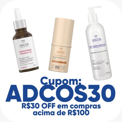 R$ 30,00 OFF em compras acima de R$100,00 em produtos Adcos!
