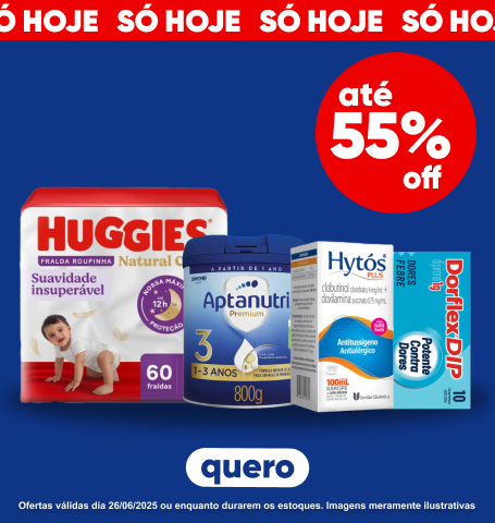 Só hoje! Produtos essenciais com até 55% de desconto