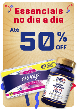 Essenciais para o dia a dia com até 50% Off.