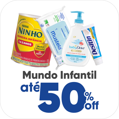 Mundo Infantil com até 0% Off.