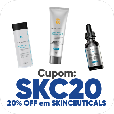20% OFF em Skinceuticals. Utilize o cupom SKC20.