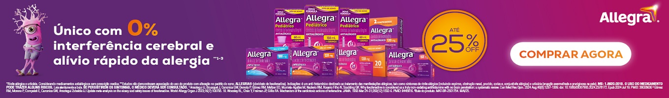 Allegra com até 25% OFF. Aproveite!
