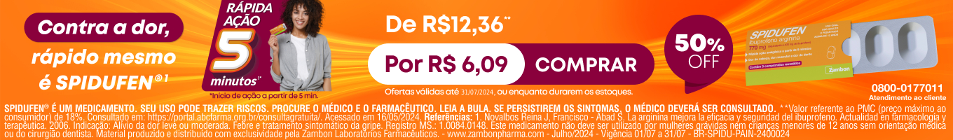 Contra a dor, rápido mesmo é Spidufen! Aproveite o desconto de até 50%.