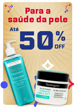 Para a saúde da Pele com até 50% Off.