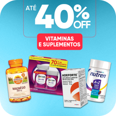 Saúde em dia com até 40% de desconto.