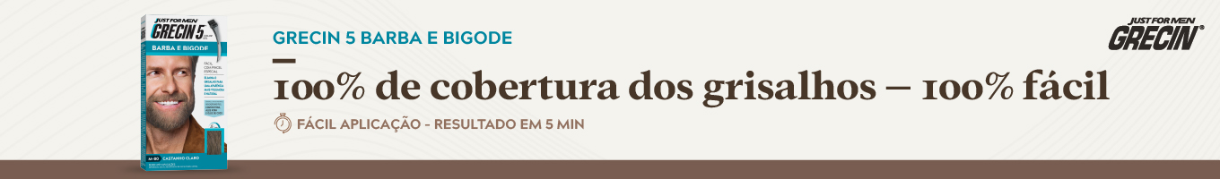 Grecin 5 Barba e Bigode, fácil aplicação e resultado em 5 minutos!