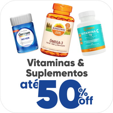 Vitaminas e Suplementos com até 45% OFF