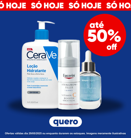 Só hoje! Produtos essenciais com até 50% de desconto